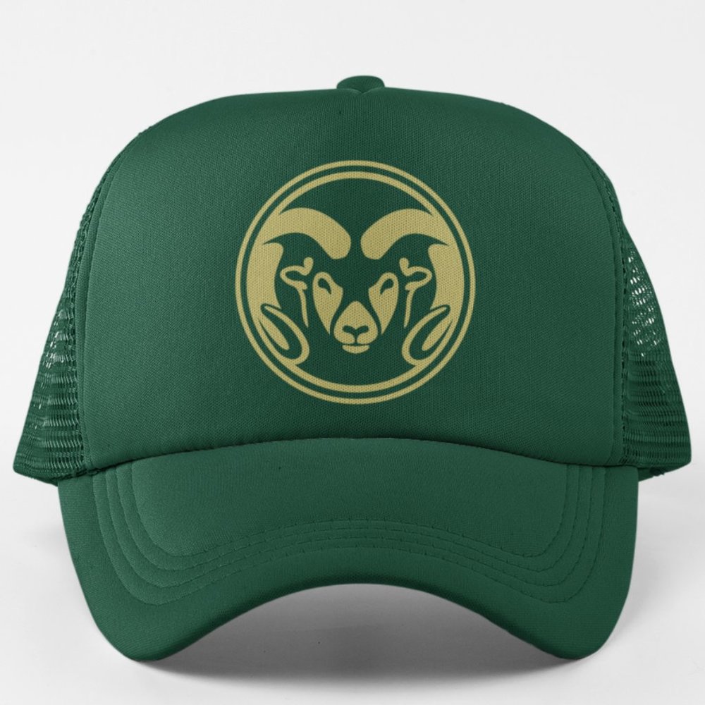NEW Colorado State Rams Foam Trucker Mesh Snapback Hat DARK GREEN